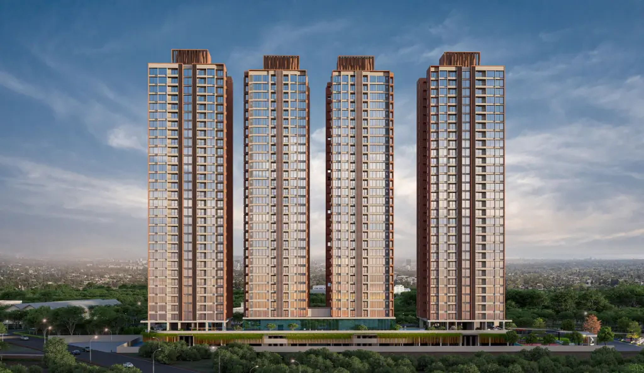 6 Boulevard - tower elevation by day, Tathawade Pune